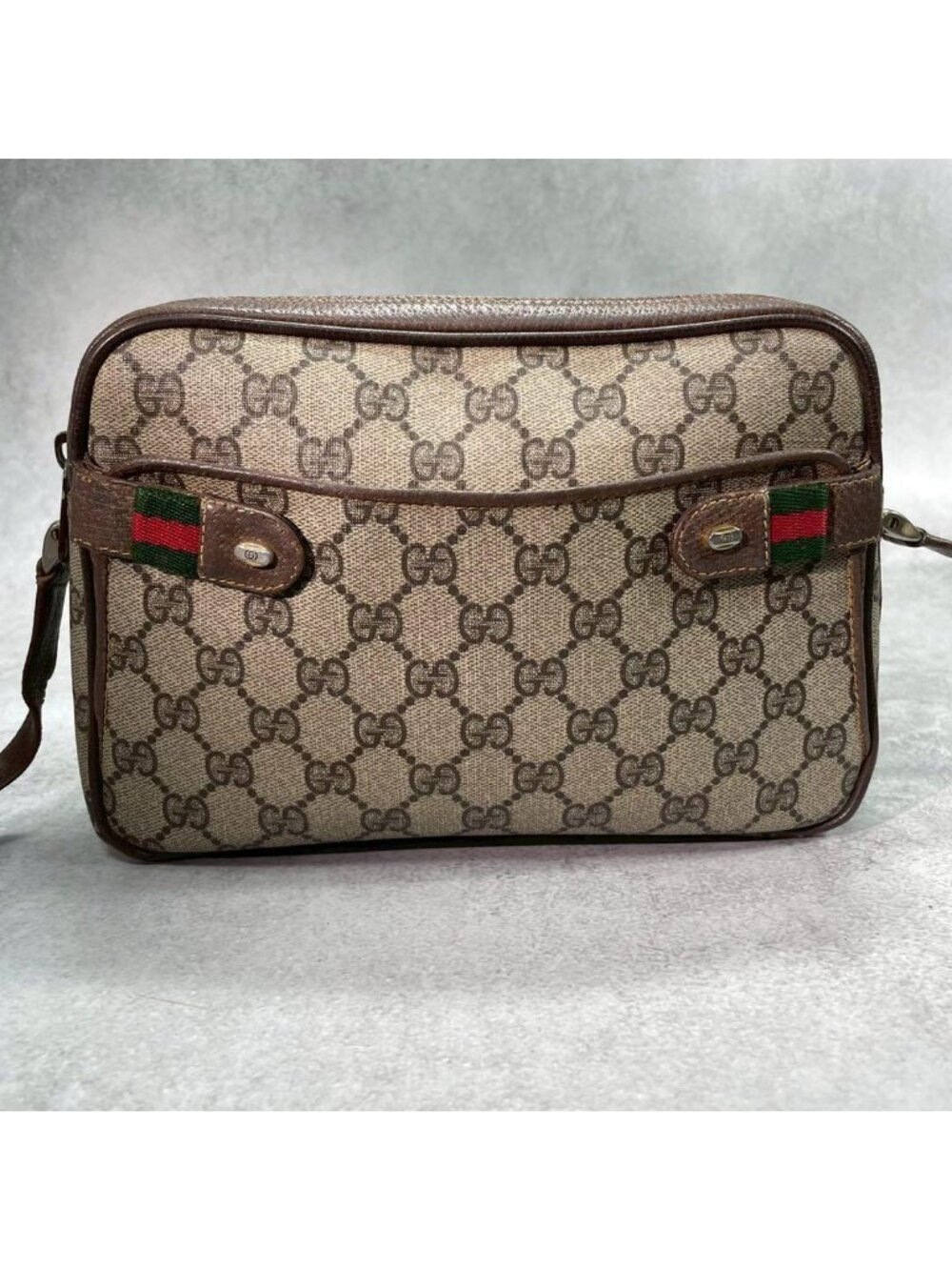 Gucci GG Sherry Line Shoulder Bag Brown Logo - Picture 2 of 10